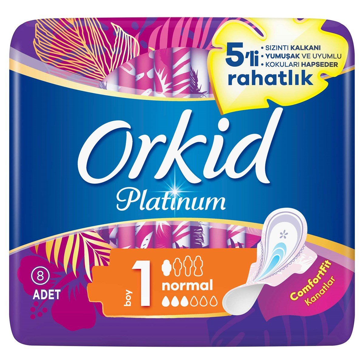 Orkid Platinum Hijyenik Ped Normal 8 Adet