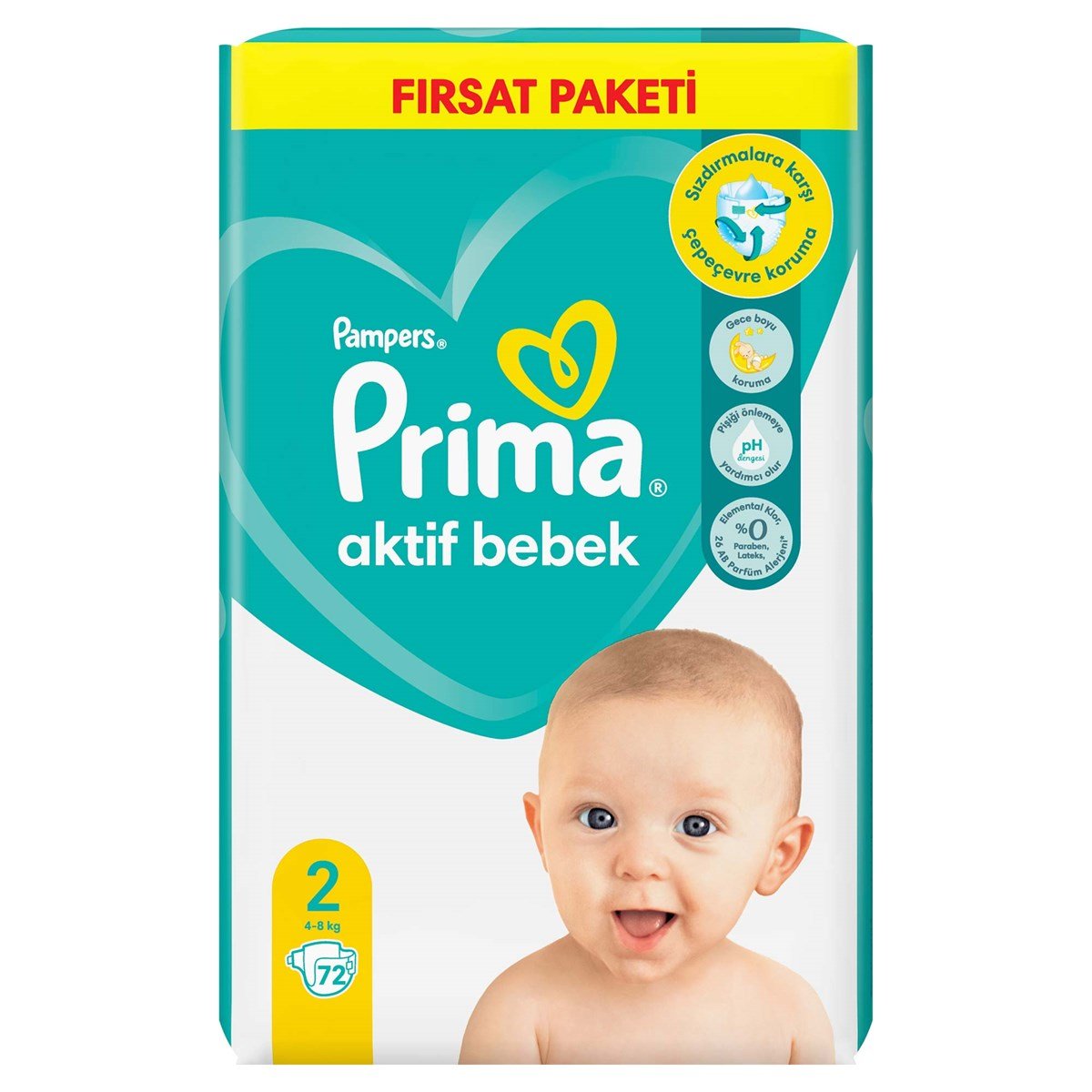 Prima Bebek Bezi Aktif Bebek 2 Beden 72 Adet Fırsat Paketi