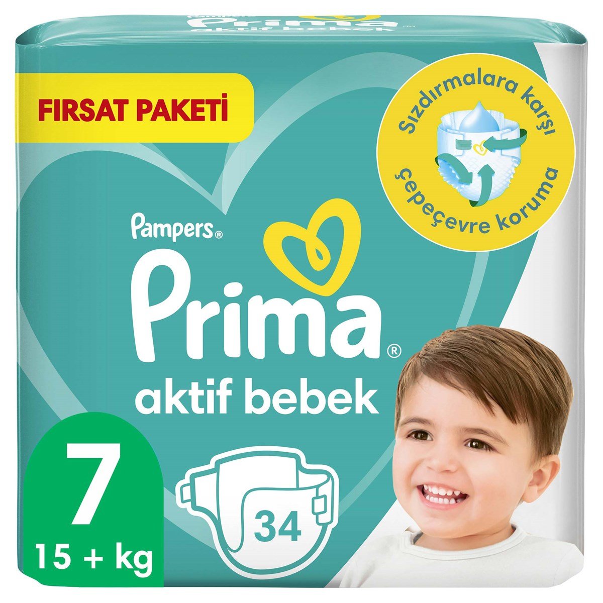 Prima Bebek Bezi Aktif Bebek 7 Beden 34 Adet XX Large Fırsat Paketi