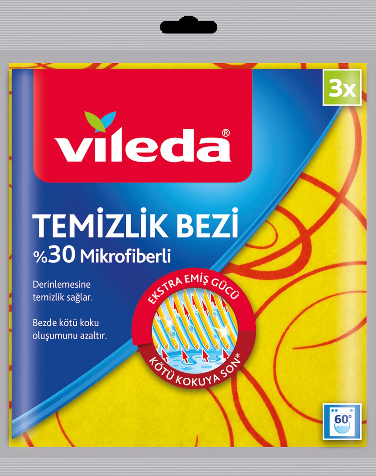 Vileda 30 Mikrofiberli Temizlik Bezi 3 Adet