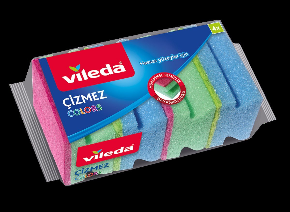 Vileda Çizmez Colors Sünger 4 Adet