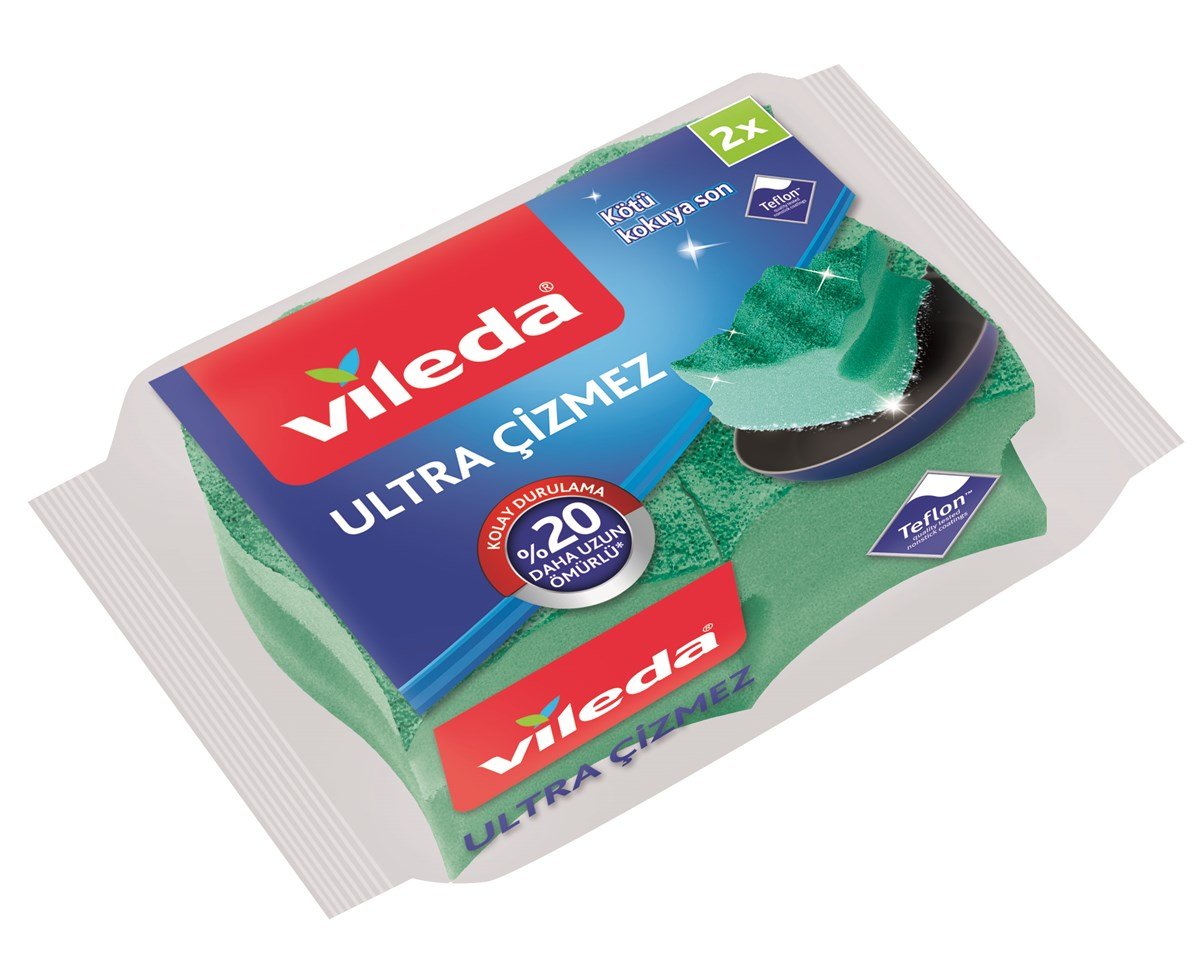 Vileda Ultra Çizmez Oluklu Sünger 2 Adet