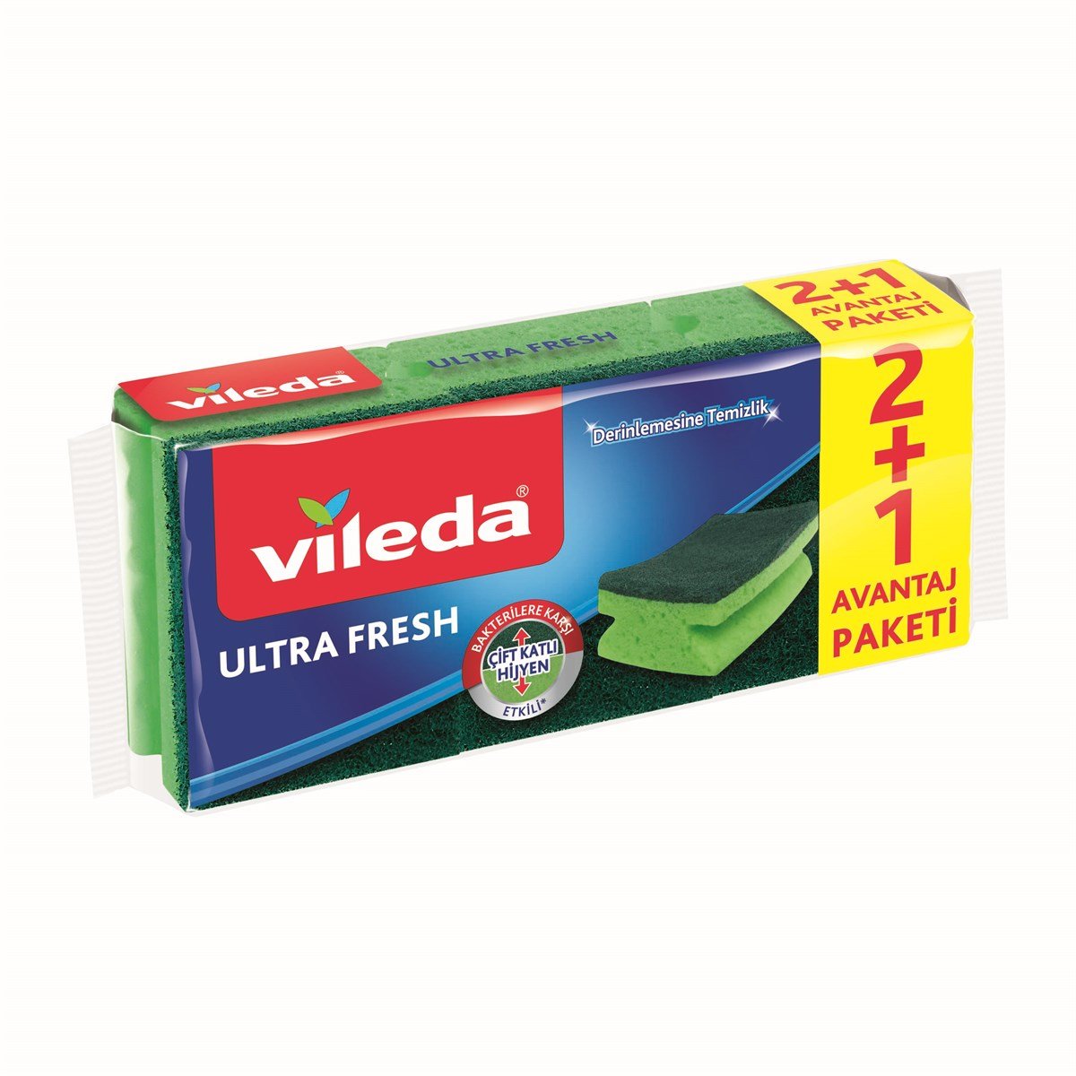 Vileda Ultra Fresh Oluklu Sünger 2+1