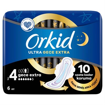 Orkid Ultra Extra Hijyenik Ped Gece Extra 6 Adet