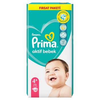 Prima Bebek Bezi Aktif Bebek 4+ Beden 50 Adet Fırsat Paketi