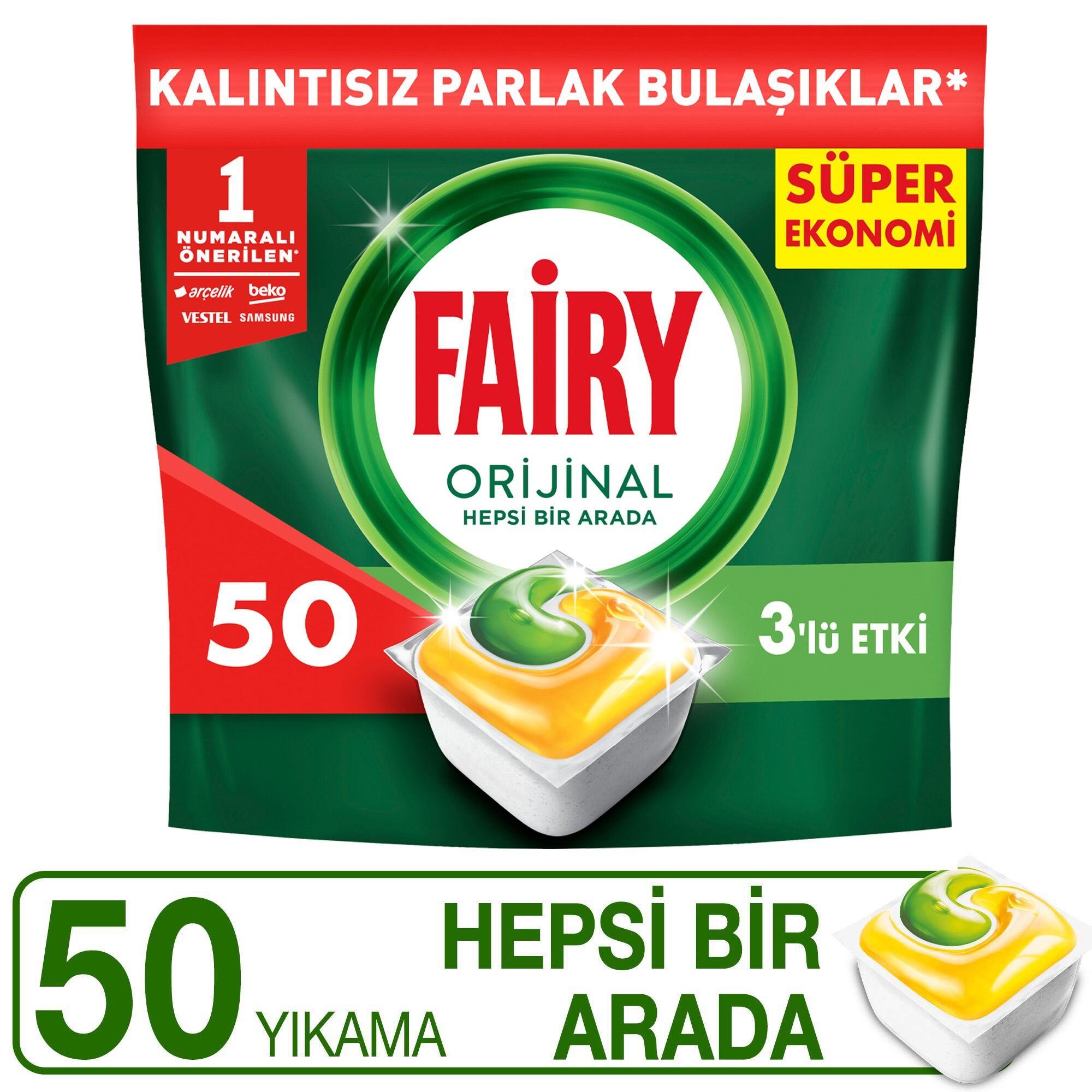 Fairy Hepsi Bir Arada Bulaşık Makinesi Deterjanı Kapsülü 50'Lİ