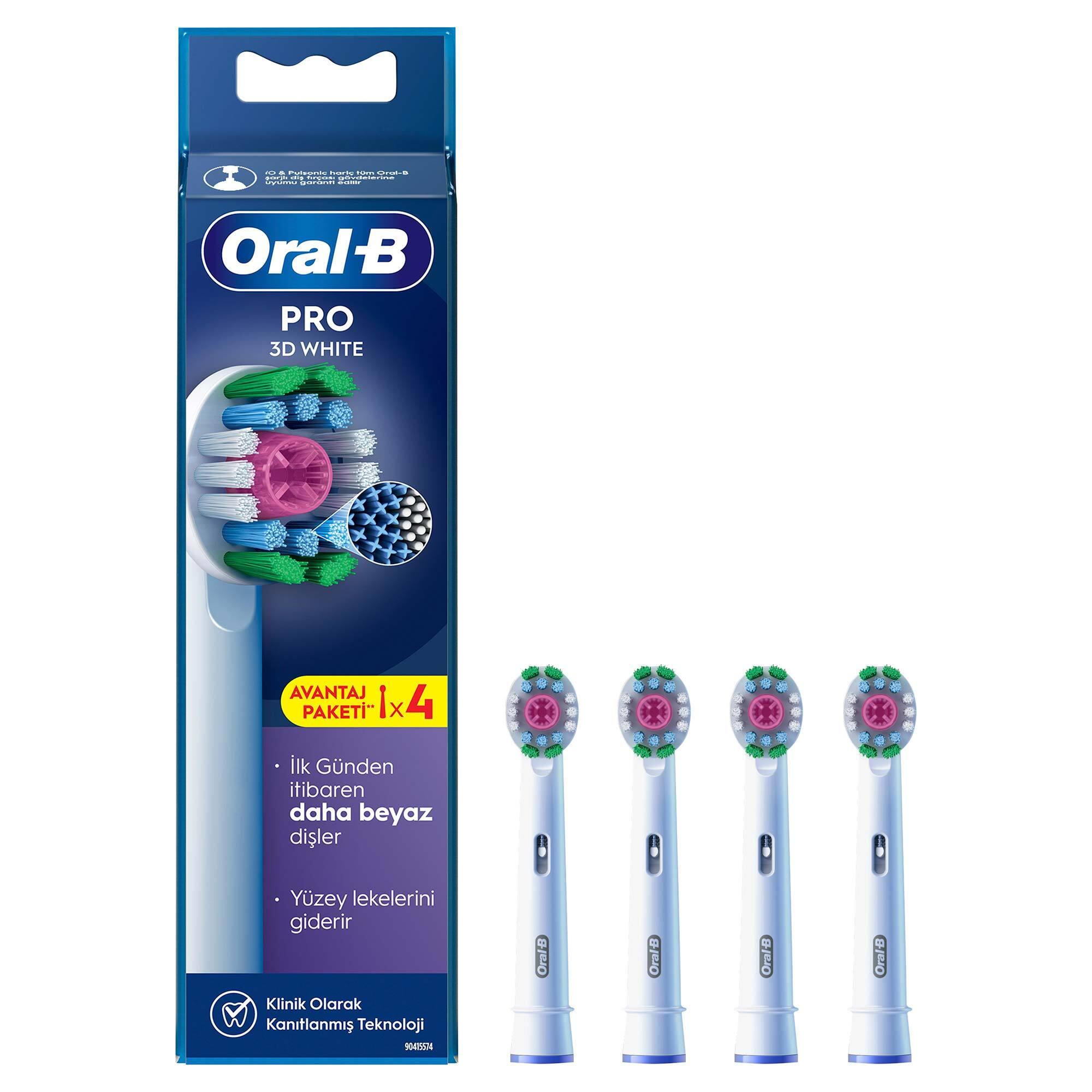 Oral B EB18 Şarjlı 3DW 3+1 Diş Fırçası  Yedek Başlığı 4'lü