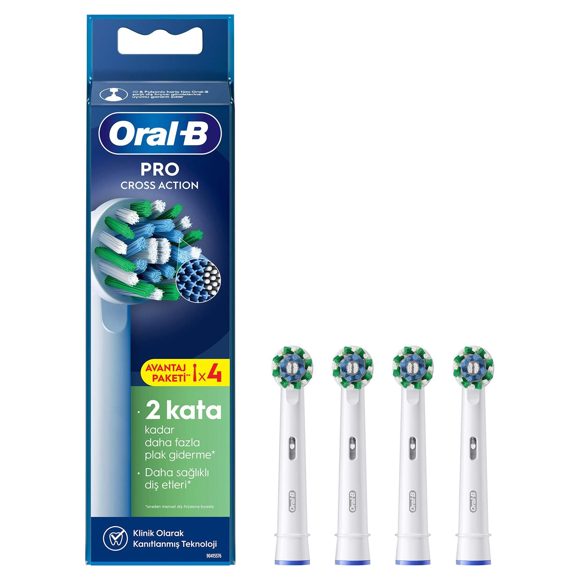Oral B Pro Cross Action Diş Fırçası Yedek Başlığı EB50 Beyaz 4'lü 