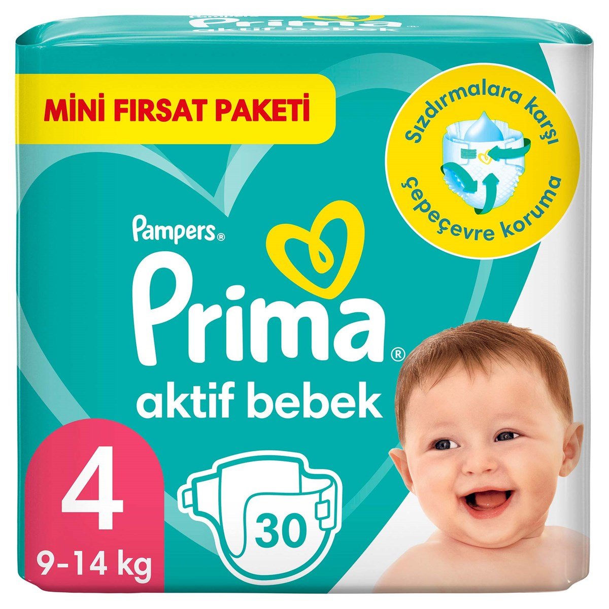 Prima Bebek Bezi Aktif Bebek 4 Beden 30lu Standart Paket