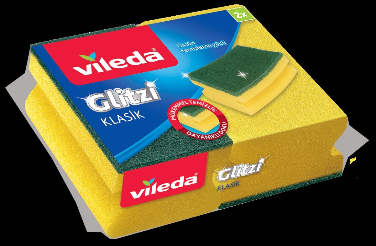 Vileda Yeşil Sünger Oluklu 2 Adet