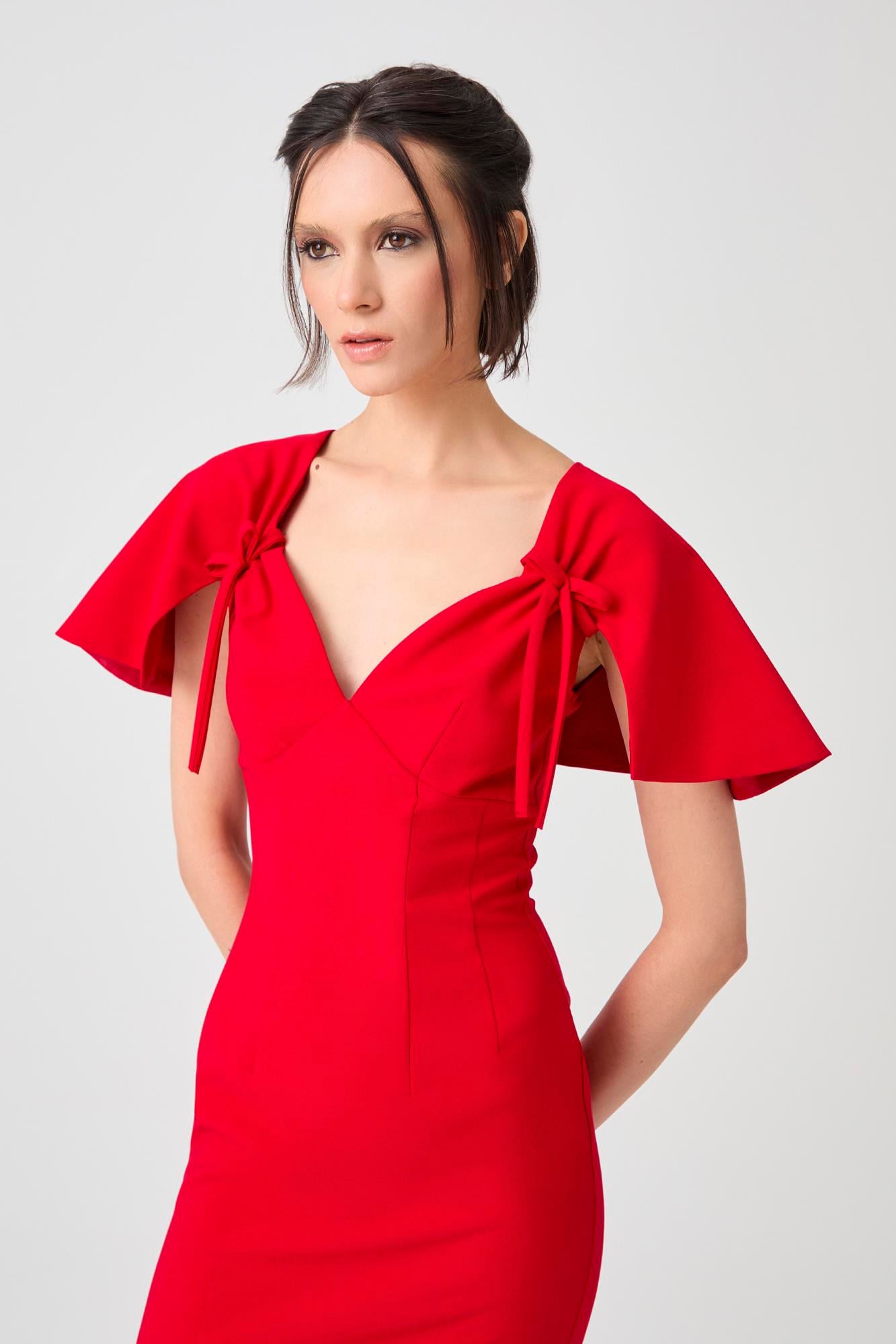 Bow Kırmızı Elbise