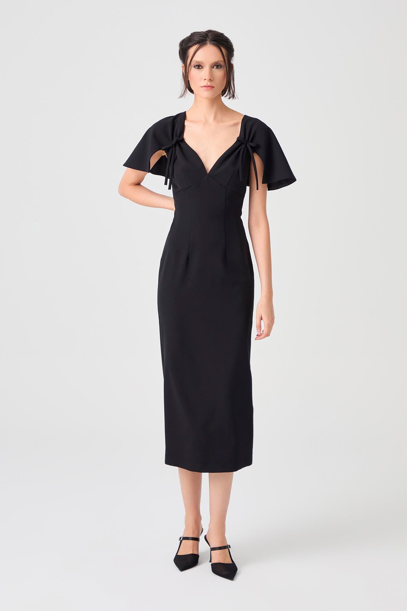 Bow Siyah Elbise