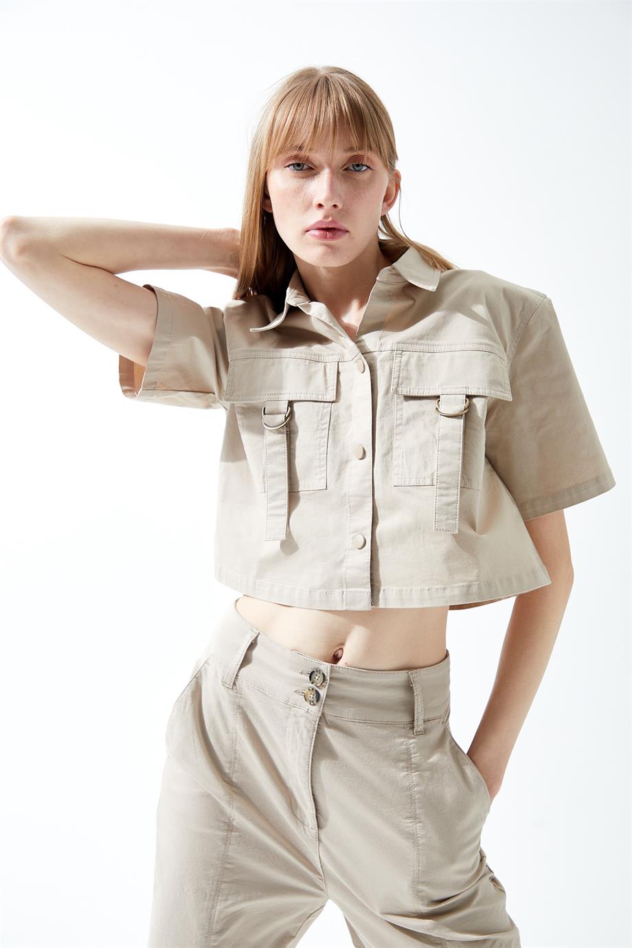 Ferna Bej Crop Gömlek 