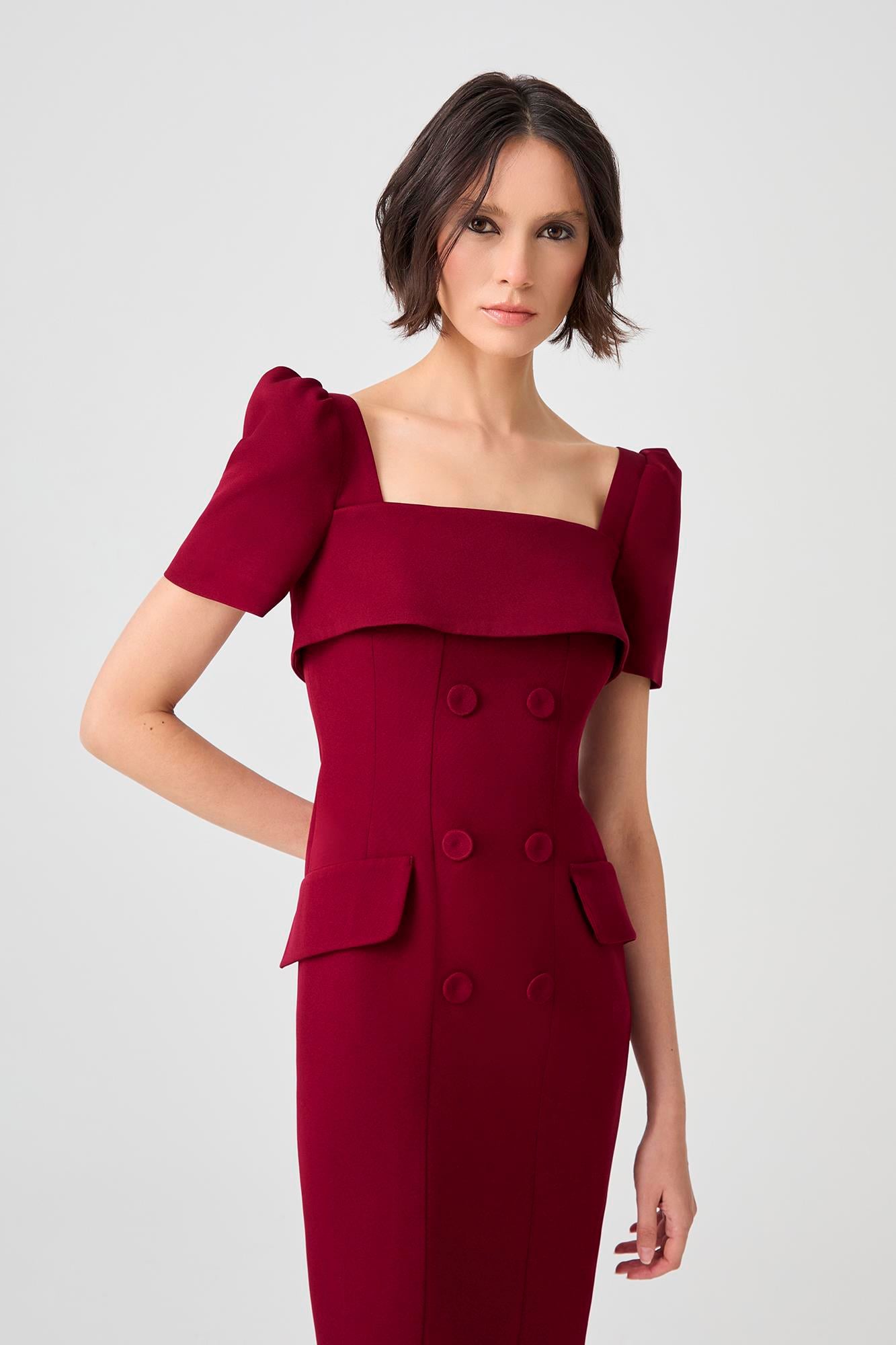Lotus Bordo Elbise