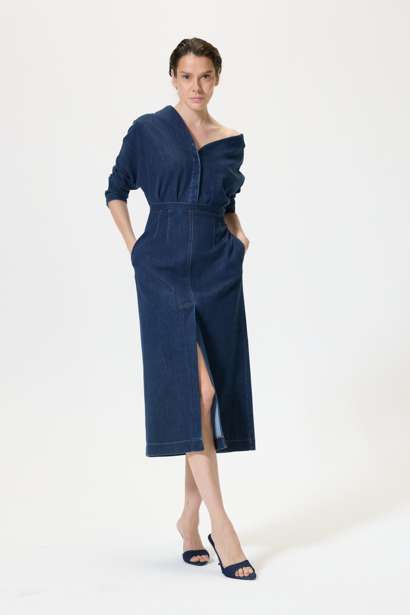 Salvatore Denim Elbise