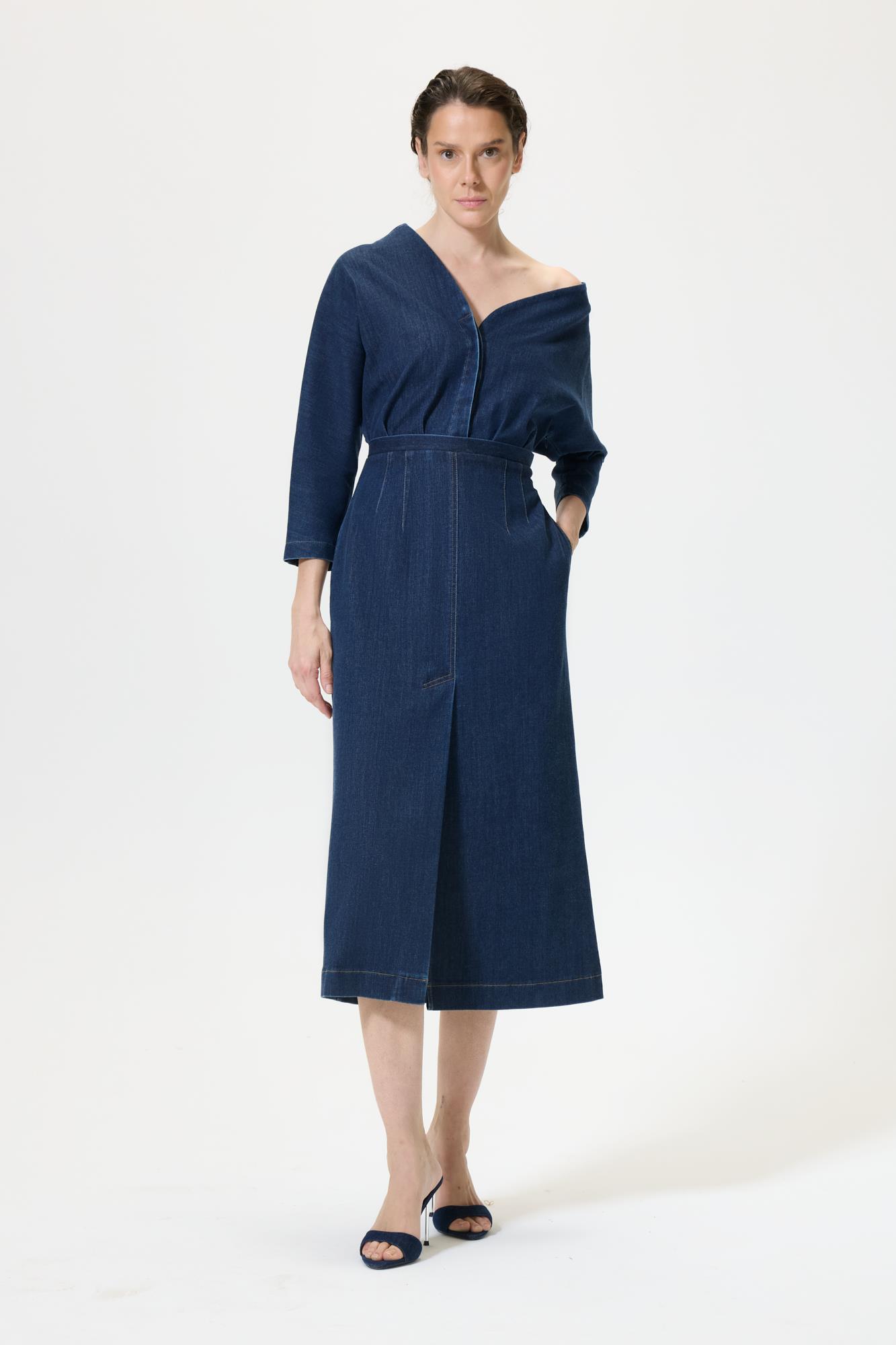 Salvatore Denim Elbise