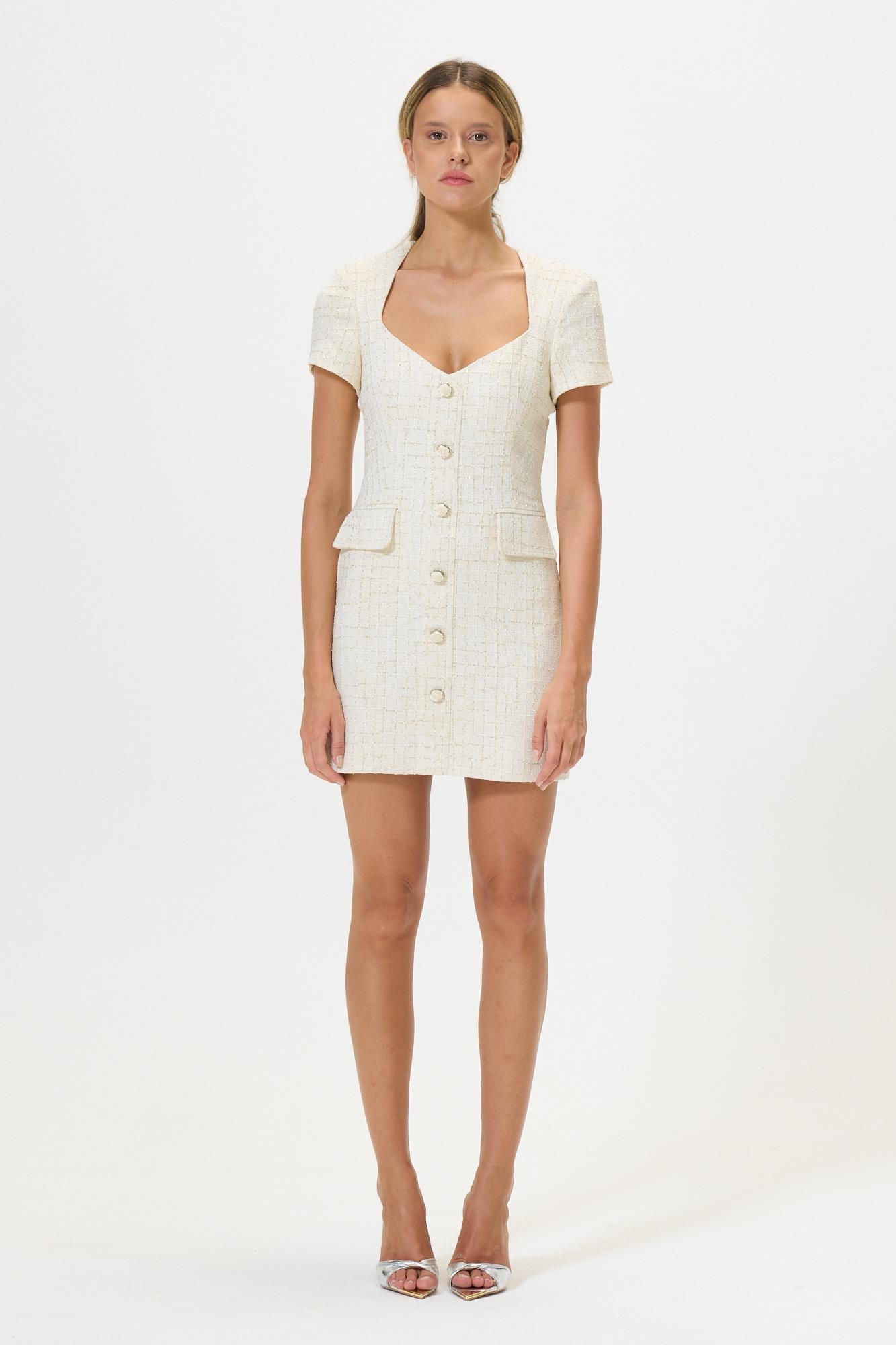 Shine Krem Tüvit Elbise