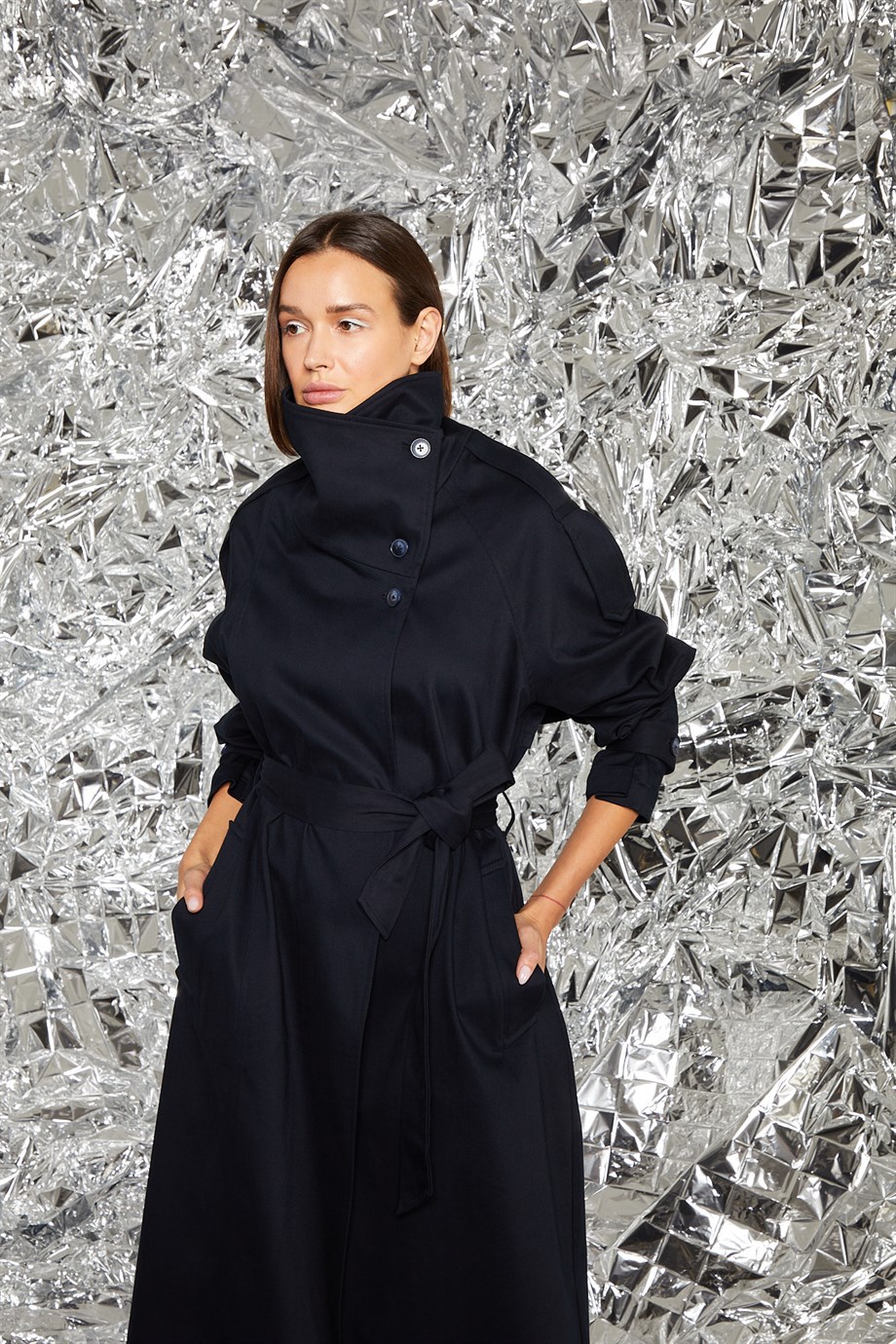Yoana Lacivert Trenchcoat
