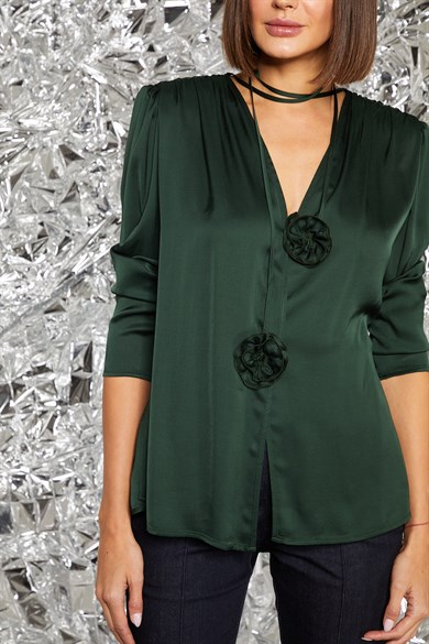 Bettina Yeşil Bluz