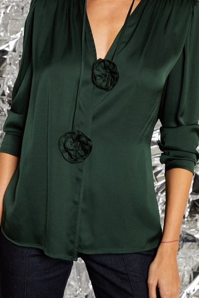 Bettina Yeşil Bluz