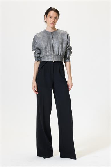 Bomber Gri Simli Ceket