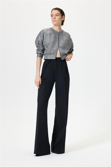 Bomber Gri Simli Ceket