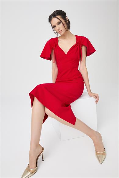 Bow Kırmızı Elbise