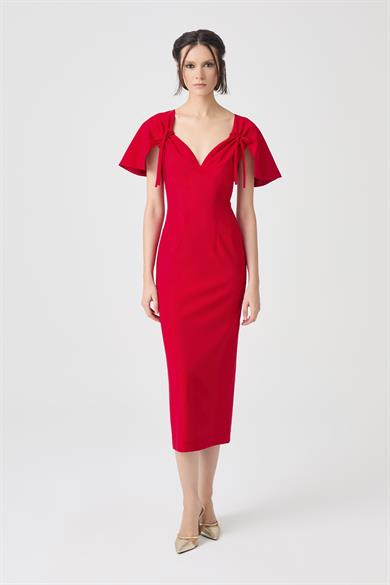 Bow Kırmızı Elbise