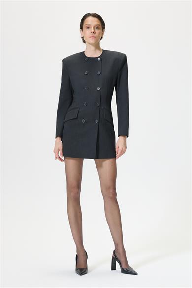 Dora Gri Ceket Elbise