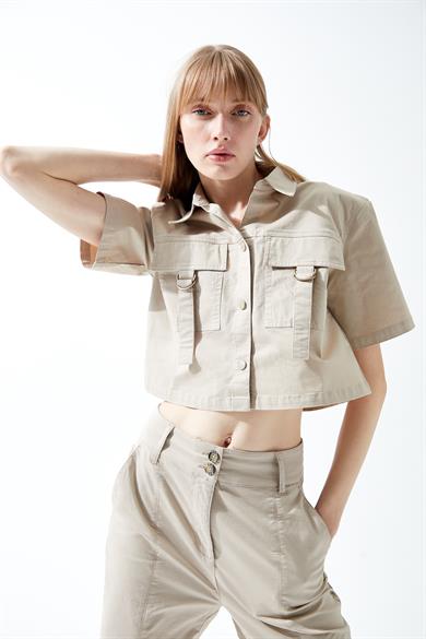 Ferna Bej Crop Gömlek 