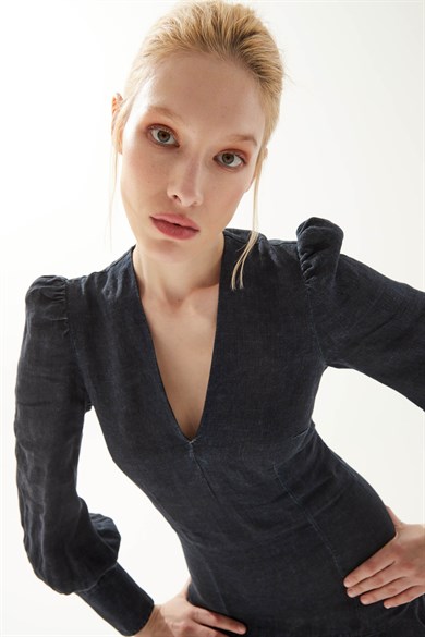 Layla Keten Elbise