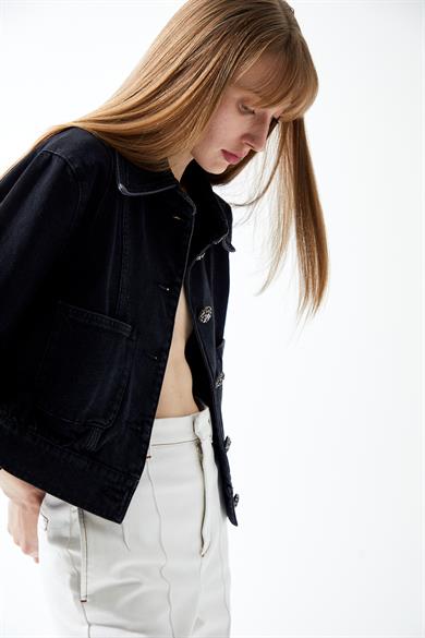 Leomar Siyah Denim Ceket