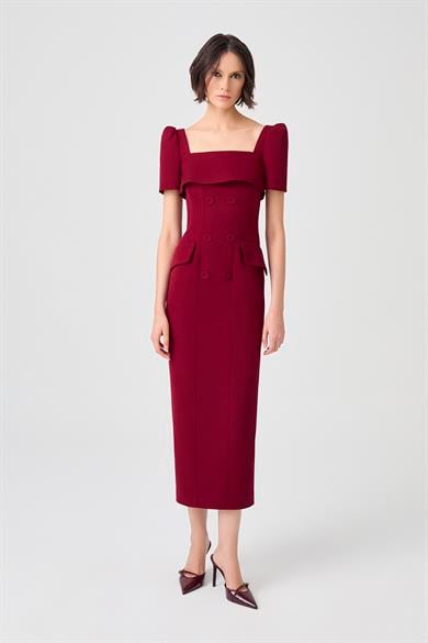 Lotus Bordo Elbise
