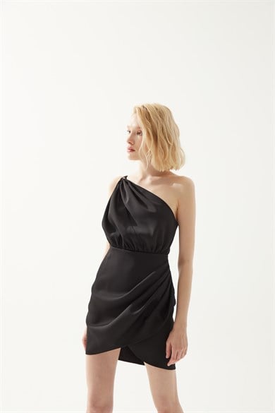 Martina Siyah Mini Elbise