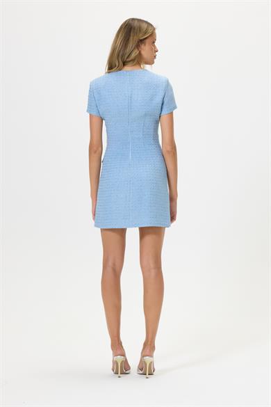 Shine Mavi Tüvit Elbise