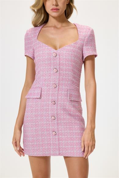 Shine Pembe Tüvit Elbise