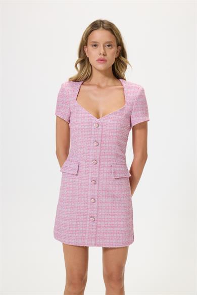 Shine Pembe Tüvit Elbise