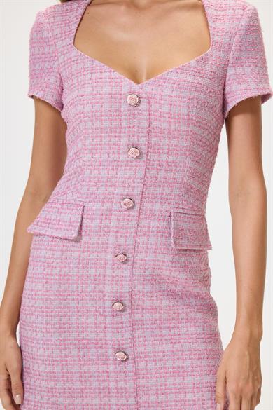 Shine Pembe Tüvit Elbise