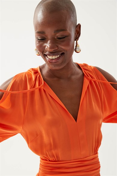 Solina Turuncu Elbise