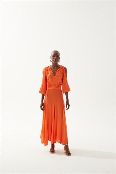 Solina Turuncu Elbise