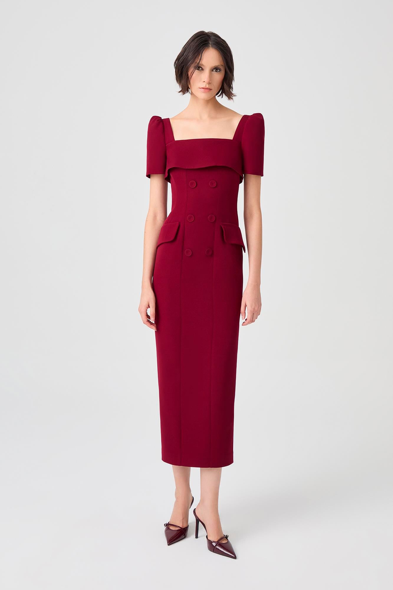 Lotus Bordo Elbise