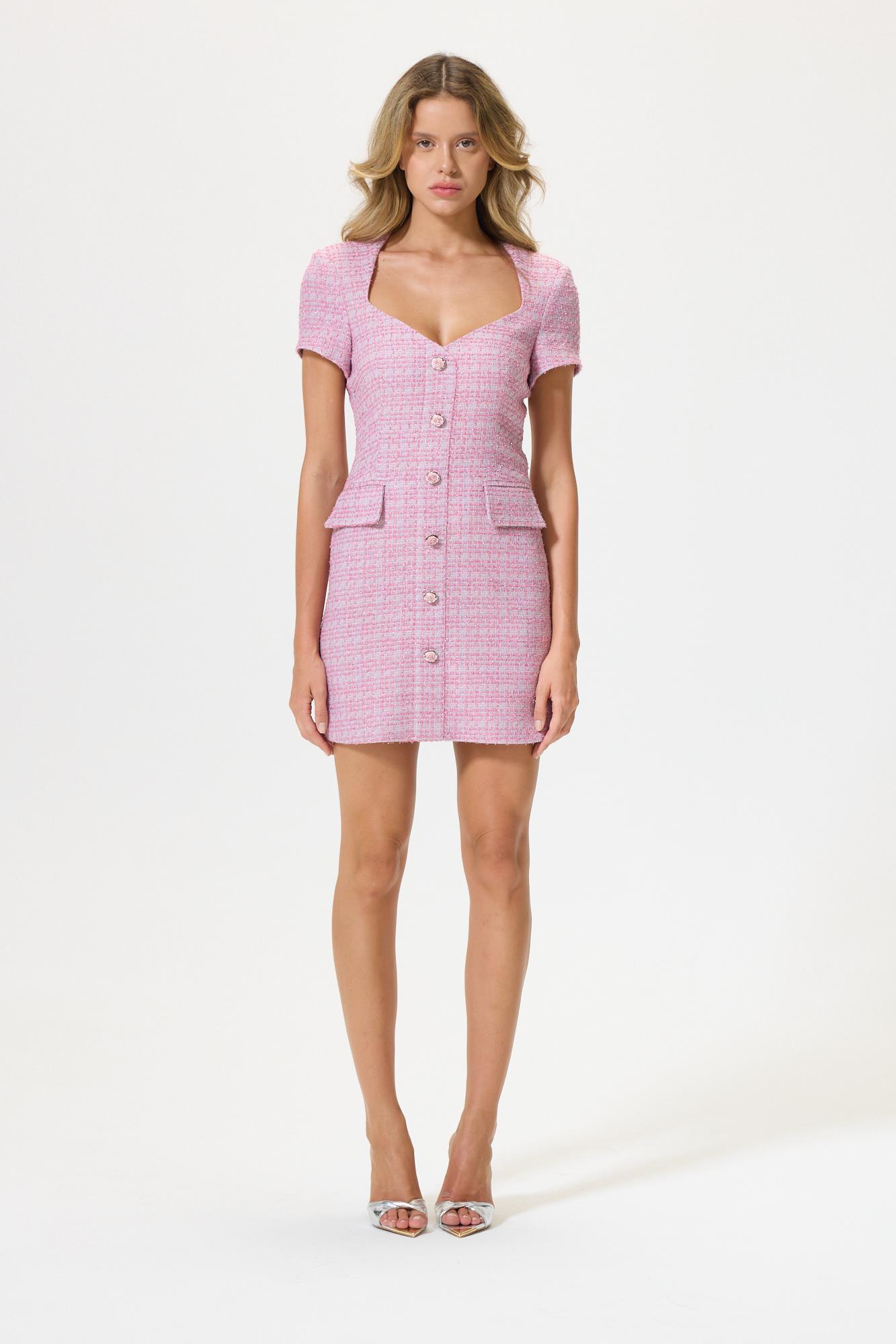 Shine Pembe Tüvit Elbise