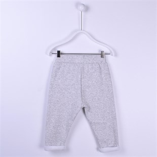 Light Gray Color Elastic Waist Pocketed Legs And Pockets Kurdish Detail طفل-بناتي Sweatpants|JP 114818