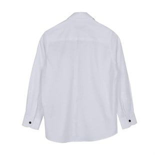 White Color Long Sleeve Front Buttoned Classic Boy Shirt with Pocket|GC 316359