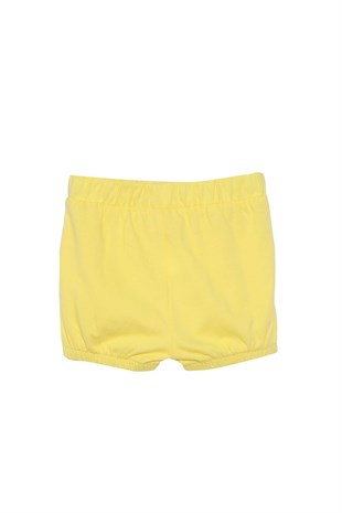 Silversunkids | طفل-بناتي Yellow color Western Rubber Knitted Shorts | SC 118055