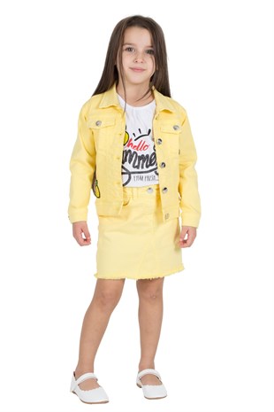 Silversunkids | Kız Çocuk Sarı Renkli Nakışlı  Ceket | CK 215528