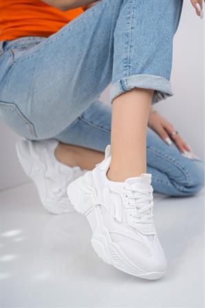 TİNA  Beyaz Kadın Spor Sneaker Ayakkabı