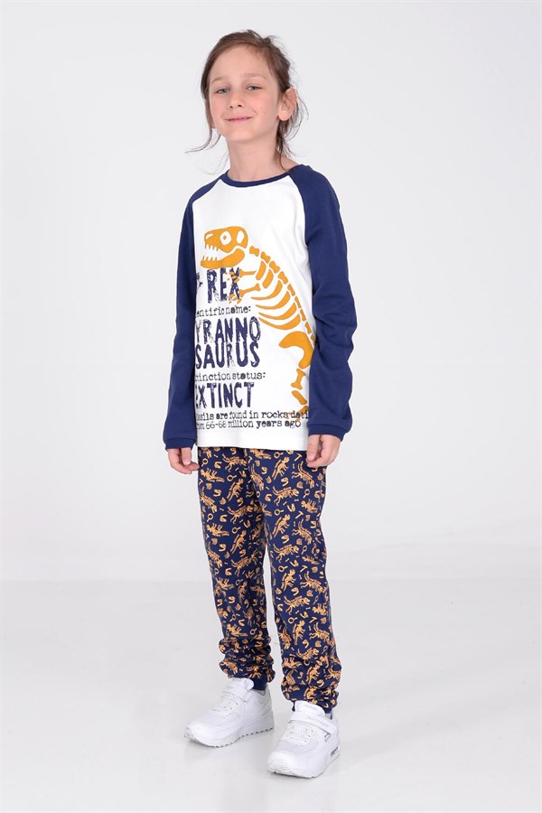 Erkek Çocuk Lacivert Renkli Baskılı Pijama Takım - !PJM 312942