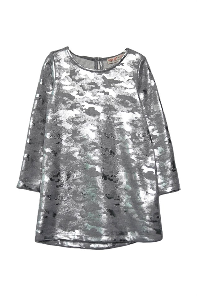 Gri Renkli Kız Çocuk Örme Elbise-EK 218698 |Silversunkids