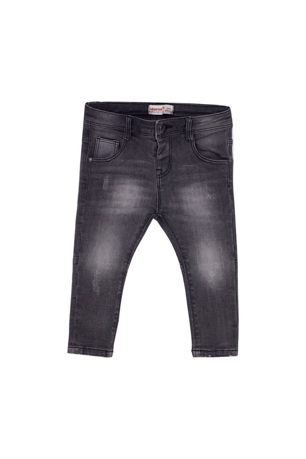 Gri Renkli Kot Pantolon Denim Yıkamalı 5 Cepli Beli İçten Ayarlanabilir Kot Pantolon Bebek Erkek |PC 110153